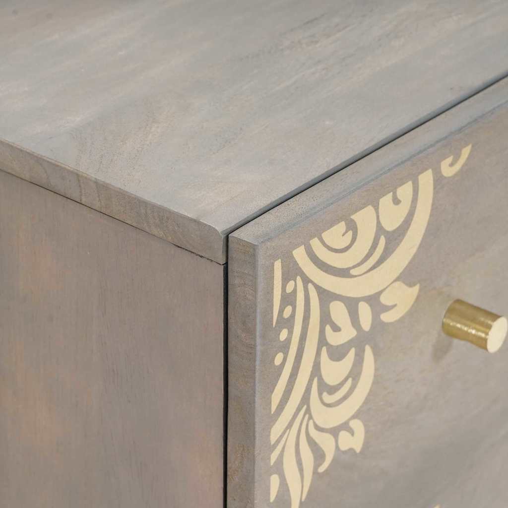 Sideboard 2 pcs Grey 60 x 33 x 75 cm Solid Mango Wood