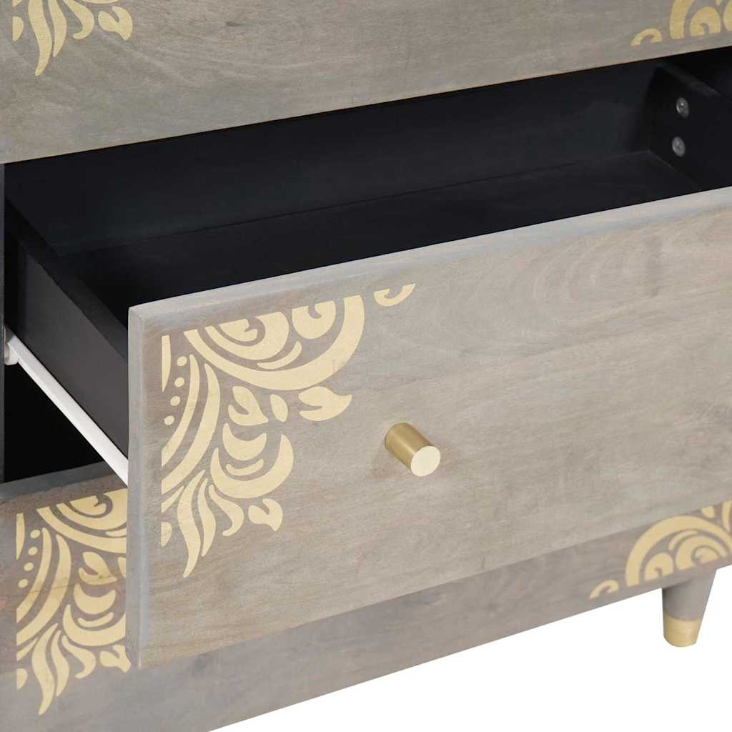 Sideboard 2 pcs Grey 60 x 33 x 75 cm Solid Mango Wood