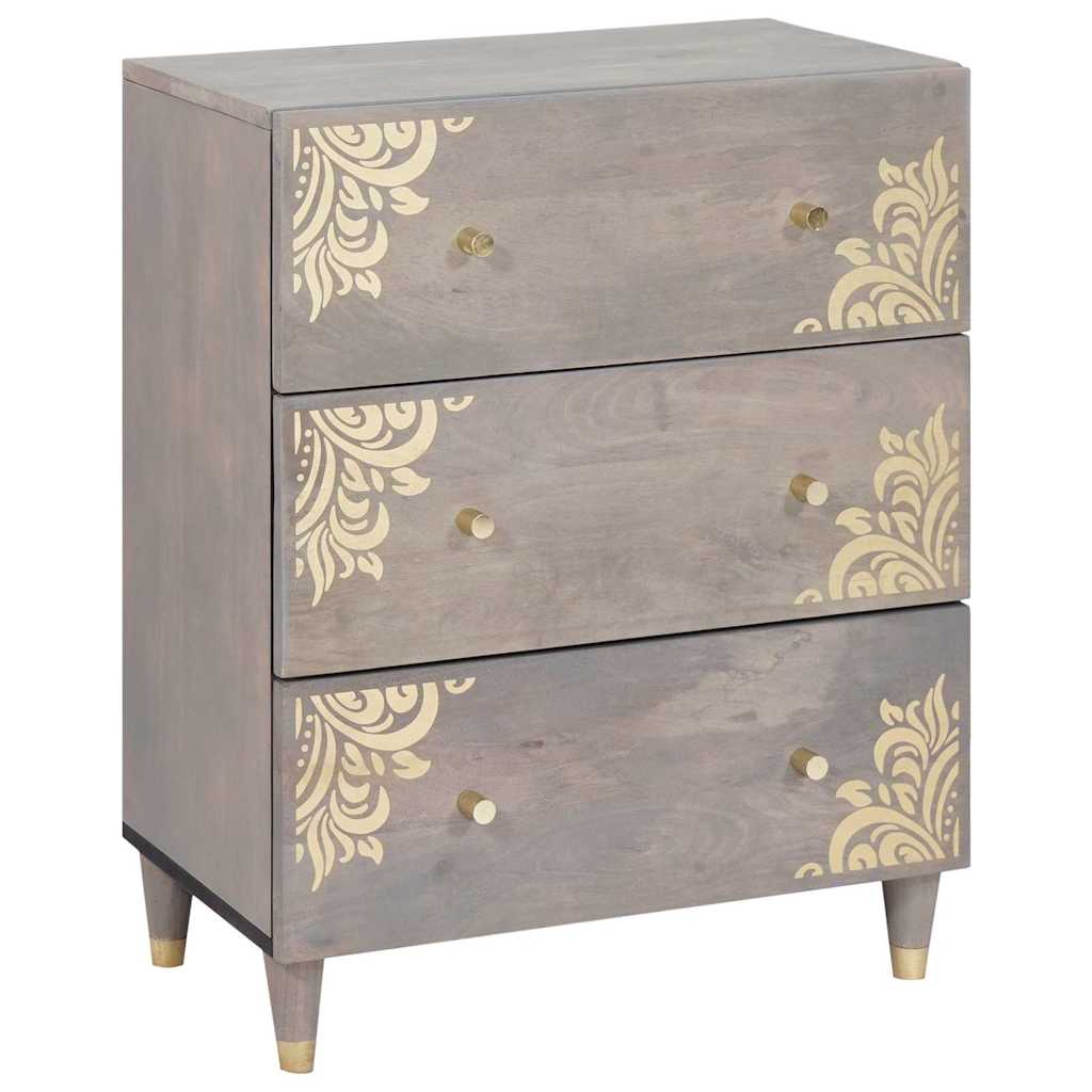 Sideboard 2 pcs Grey 60 x 33 x 75 cm Solid Mango Wood