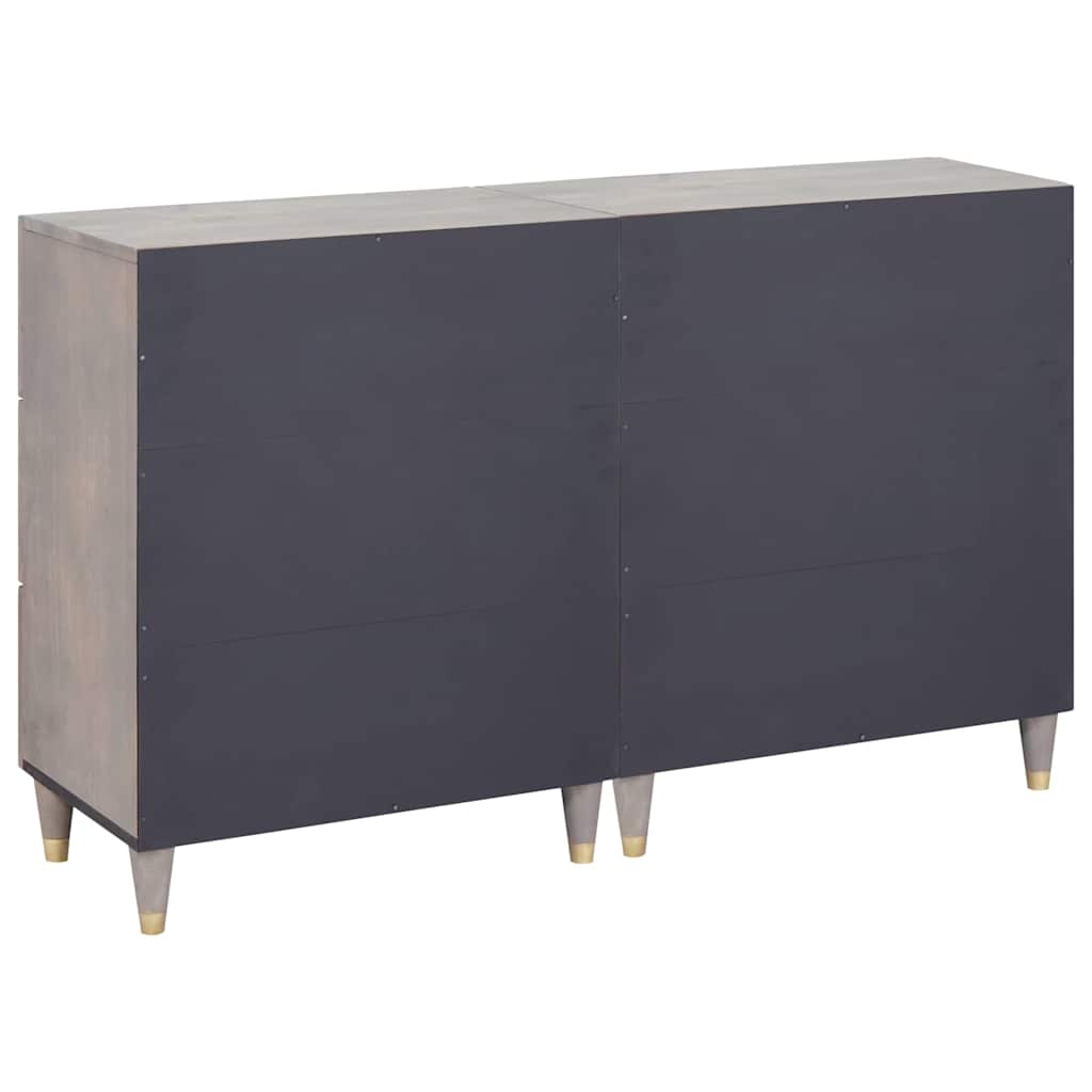 Sideboard 2 pcs Grey 60 x 33 x 75 cm Solid Mango Wood
