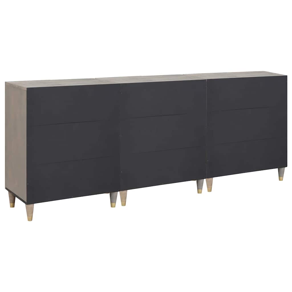 Bathroom Cabinet Set 3 pcs Grey and Gold 180 x 33 x 75 cm