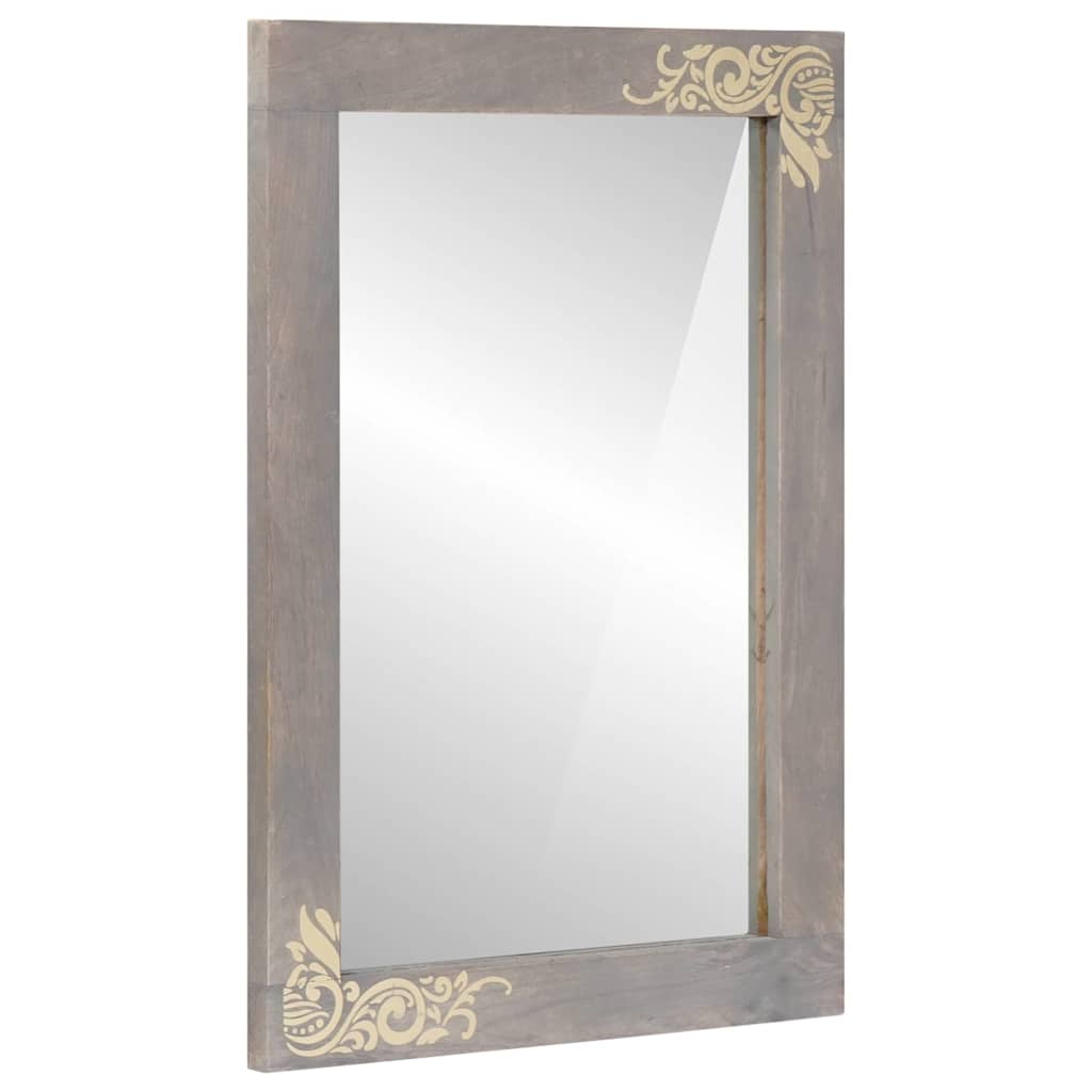 Bathroom Cabinet Set with Drawer 4 pcs Grey Solid Mango Wood