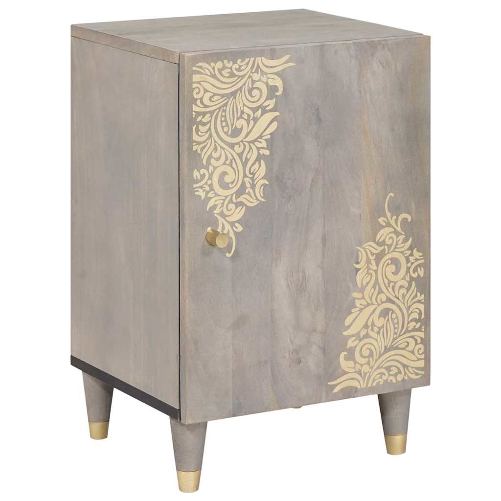 Bathroom Cabinet Set with Drawer 4 pcs Grey Solid Mango Wood