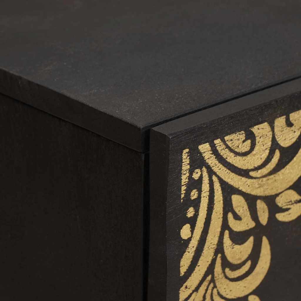 Sideboard 2 pcs Black 60 x 33 x 75 cm Solid Mango Wood