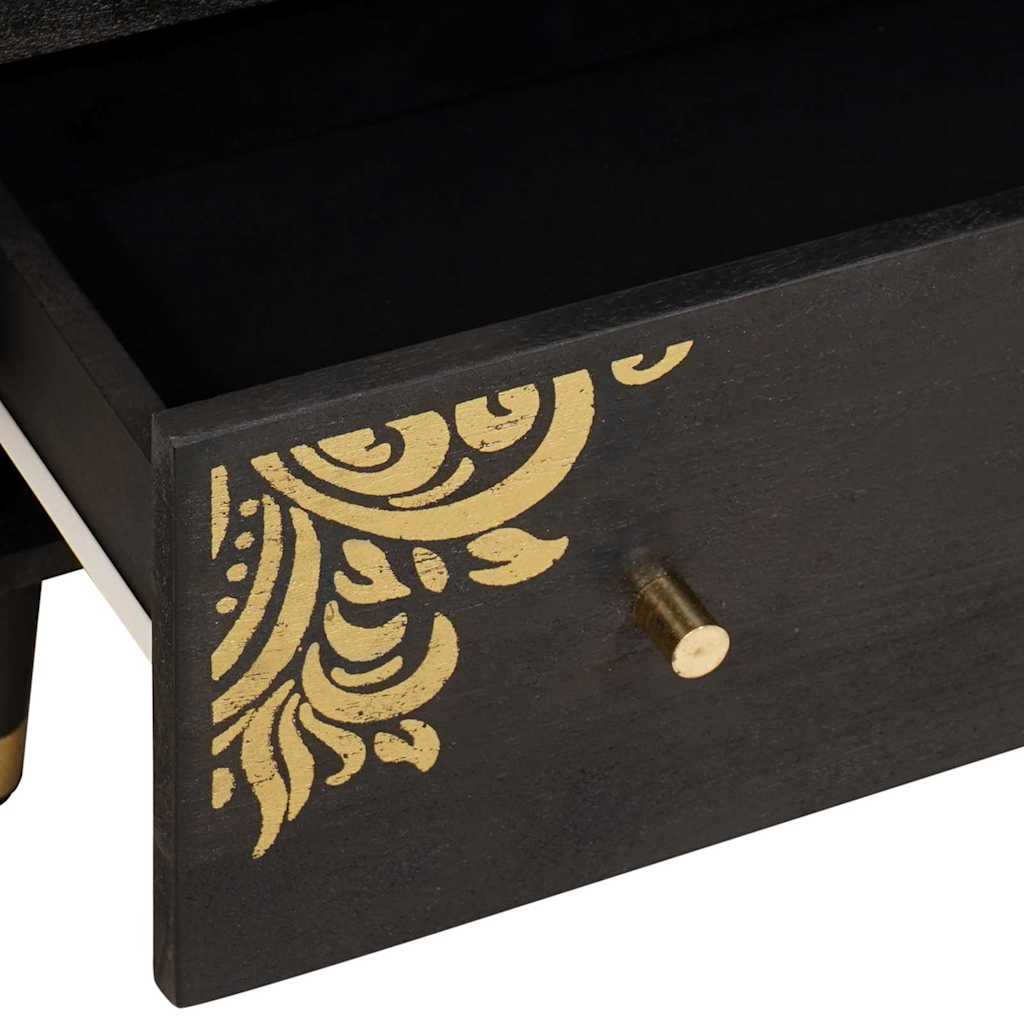 Sideboard 2 pcs Black 60 x 33 x 75 cm Solid Mango Wood
