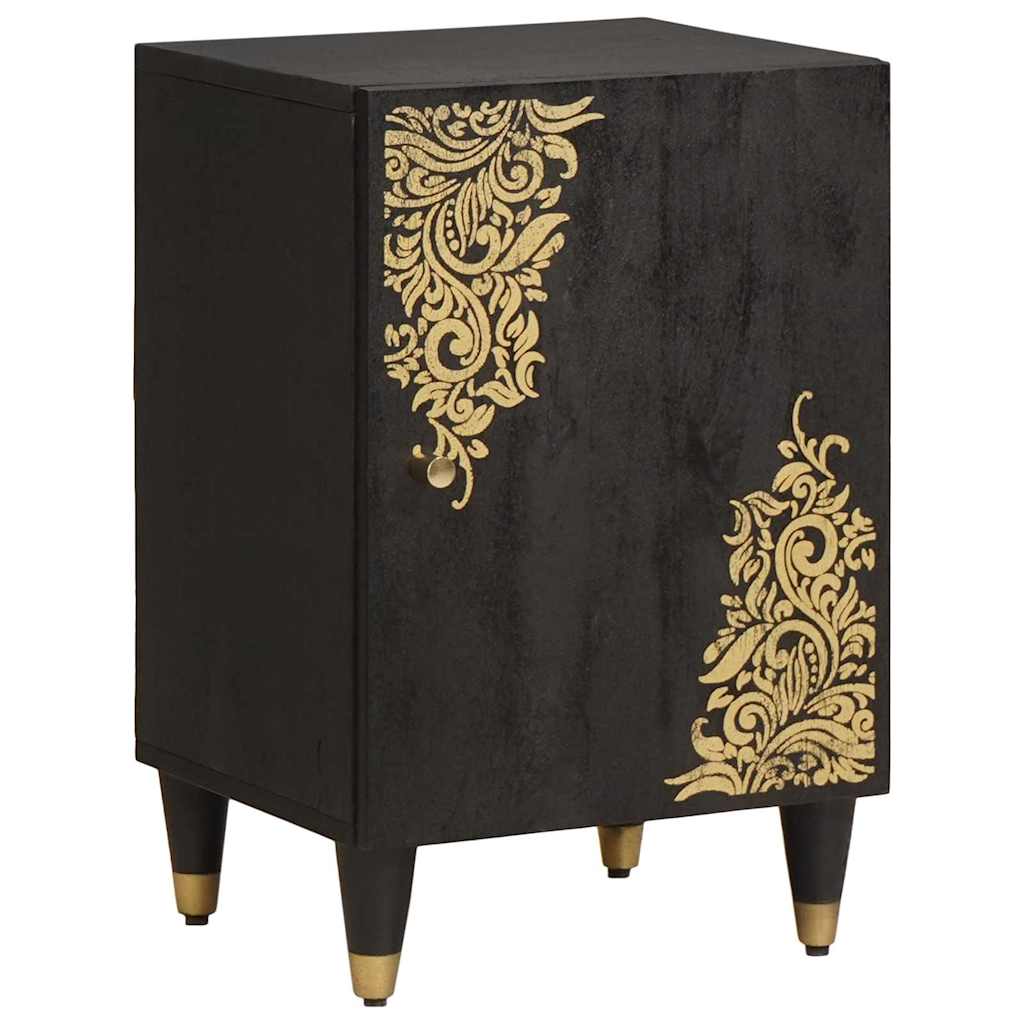Bathroom Cabinet Set with Drawer 5 pcs Black Solid Mango Wood