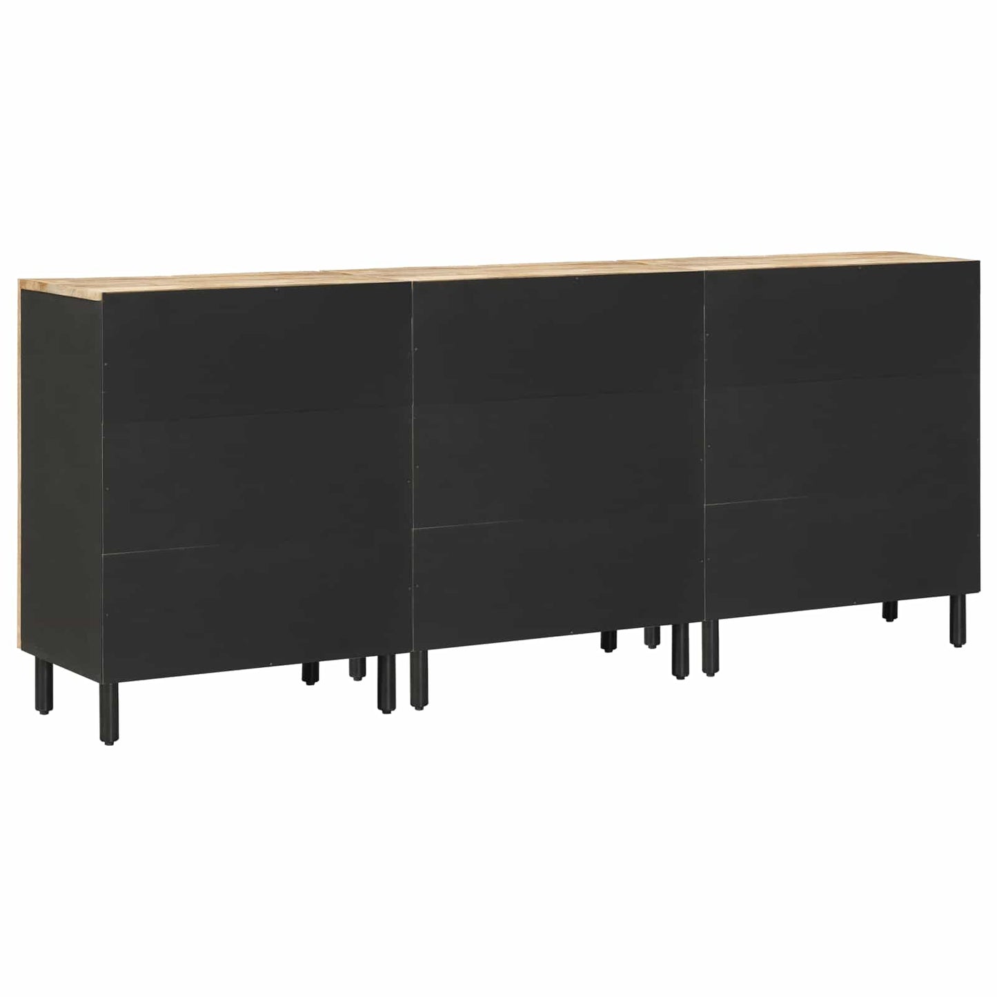 Storage Cabinets 3 pcs 180 x 33 x 75 cm Solid Mango Wood