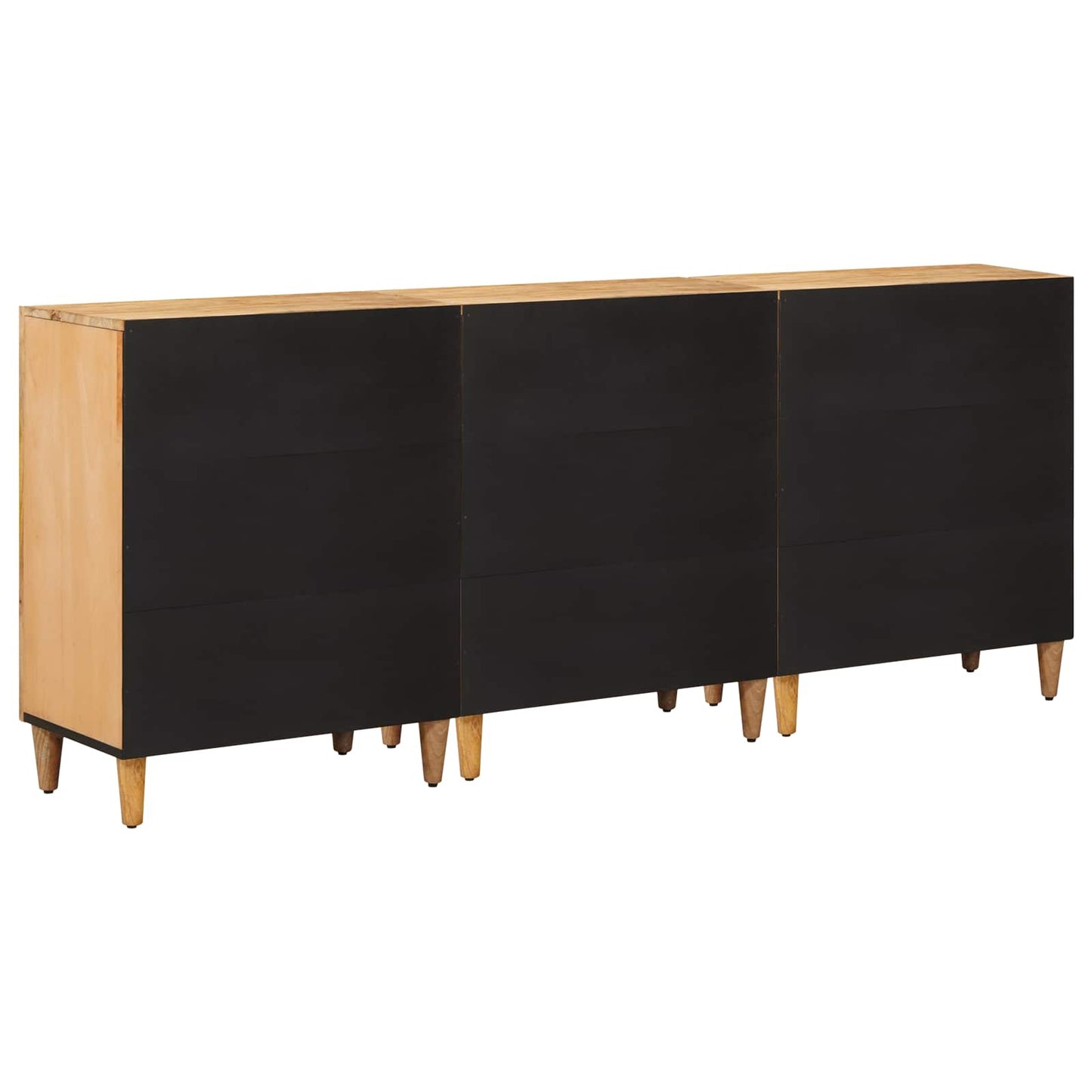 Storage Cabinets 3 pcs Brown 60 x 33.5 x 75 cm Solid Mango Wood