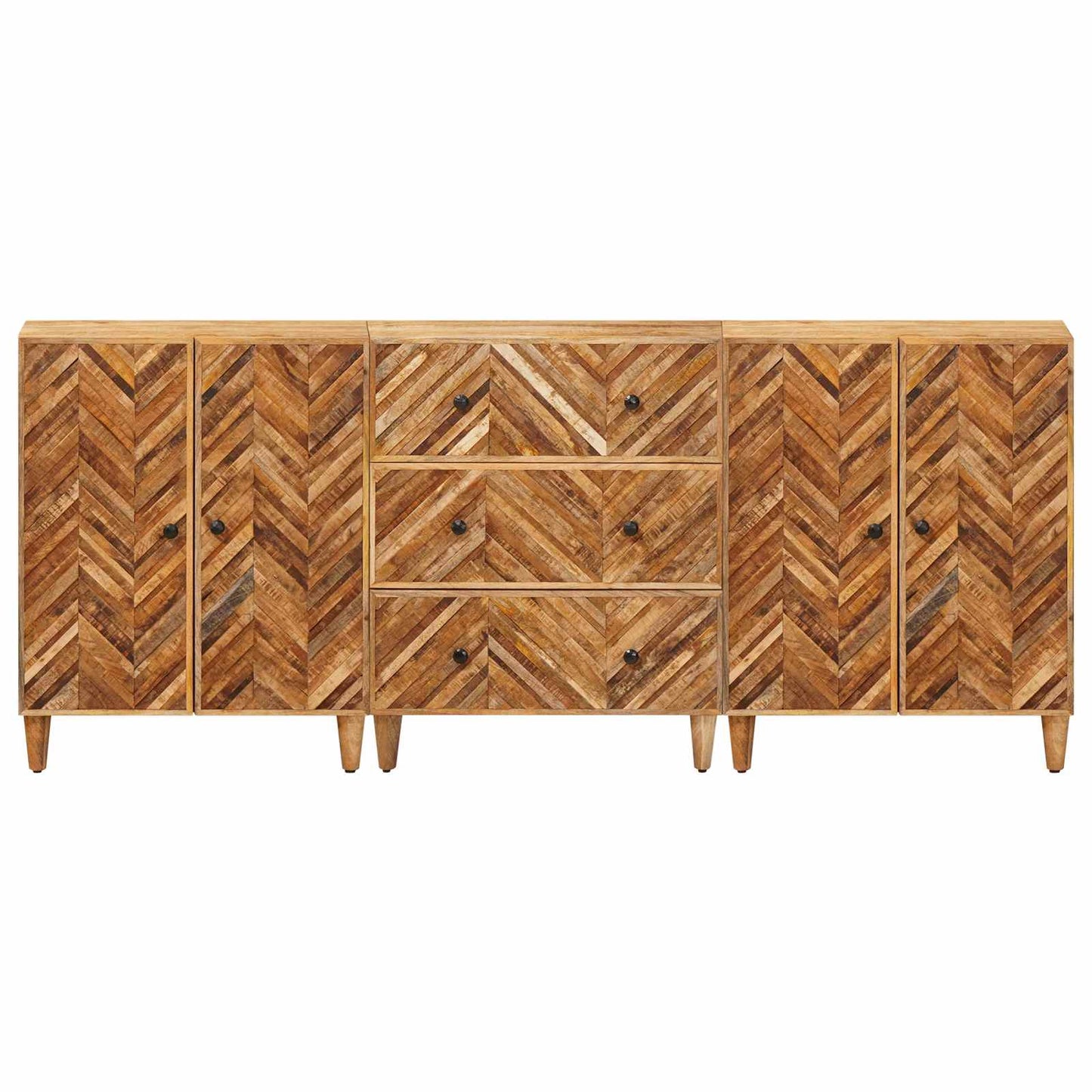 Storage Cabinets 3 pcs Brown 60 x 33.5 x 75 cm Solid Mango Wood