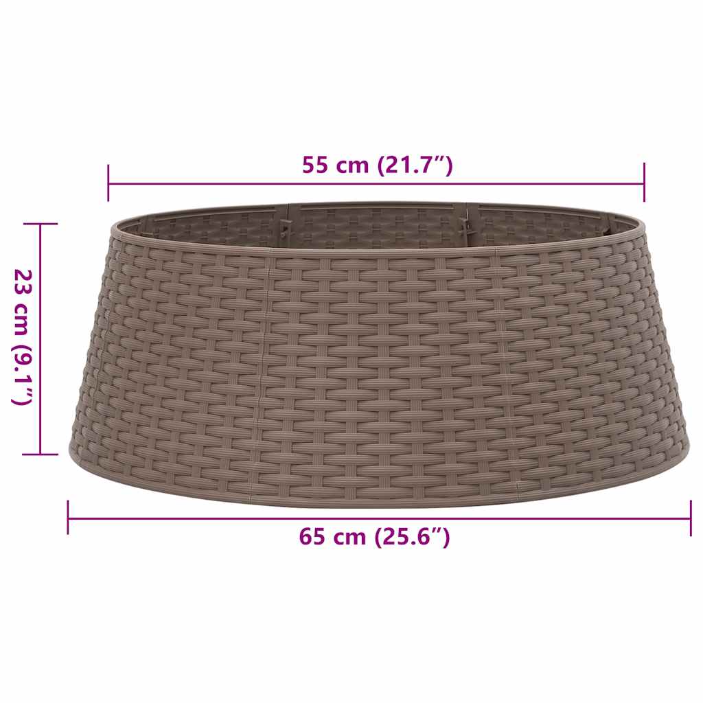 vidaXL Christmas Tree Skirt Brown Ø65x23 cm Plastic