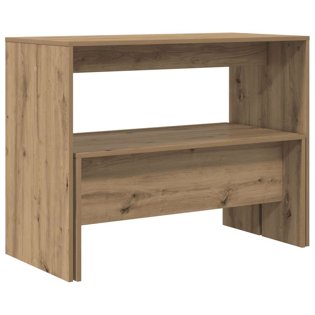 3 Piece Dining Table and Bench set Artisian Oak Engineered Wood