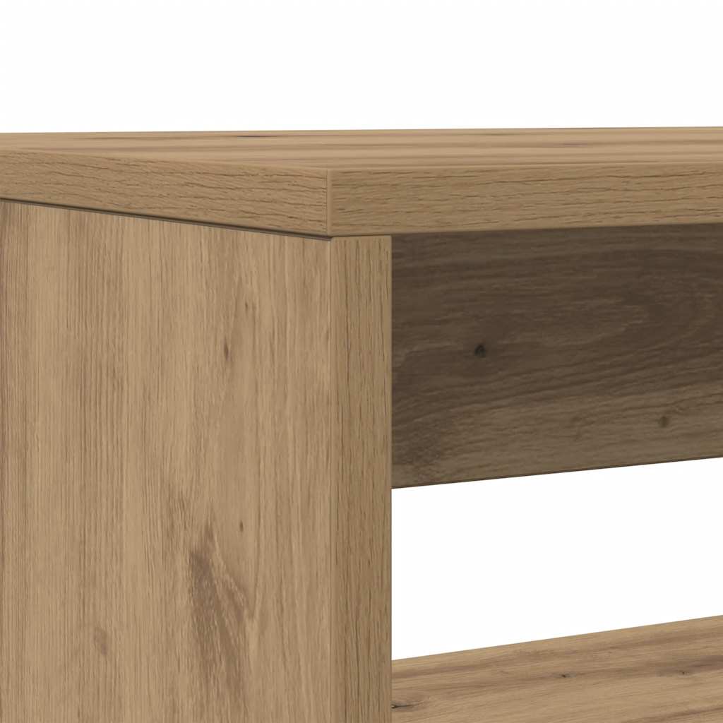 3 Piece Dining Table and Bench set Artisian Oak Engineered Wood