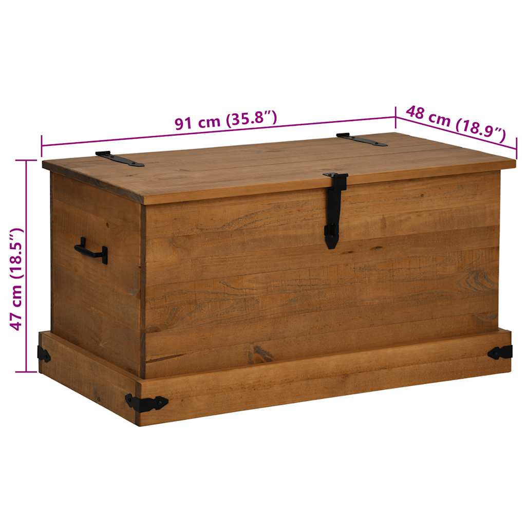 vidaXL Storage Chest HALDEN 91x48x47 cm Solid Wood Pine