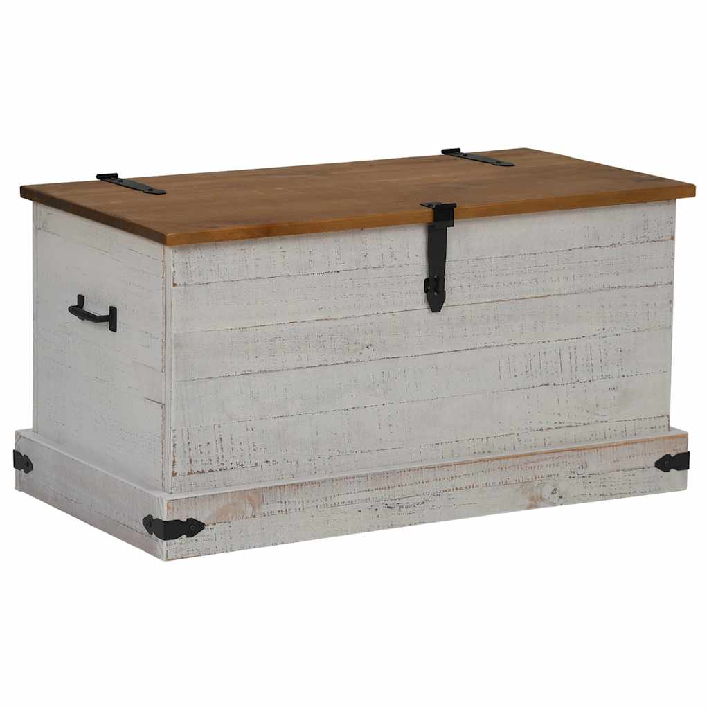 vidaXL Storage Chest HALDEN White 91x48x47 cm Solid Wood Pine