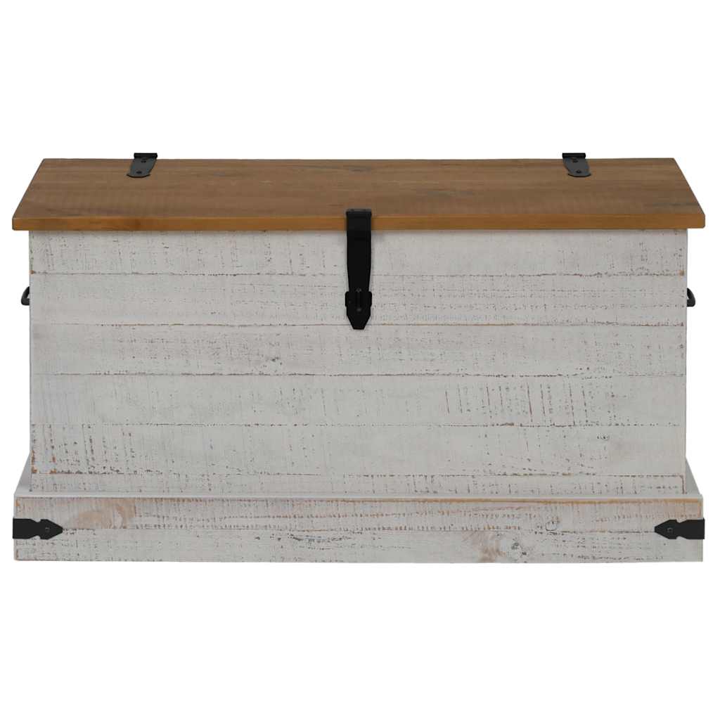 vidaXL Storage Chest HALDEN White 91x48x47 cm Solid Wood Pine