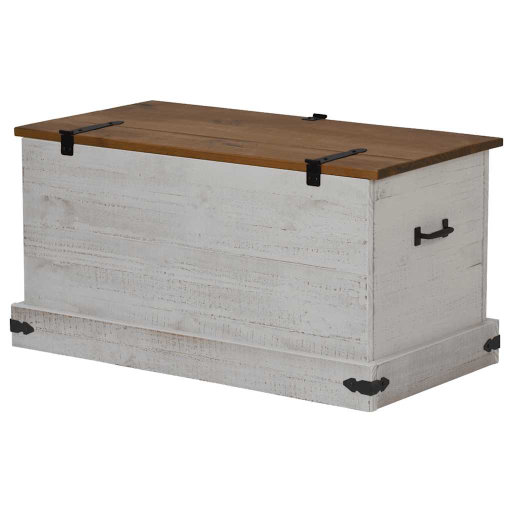 vidaXL Storage Chest HALDEN White 91x48x47 cm Solid Wood Pine