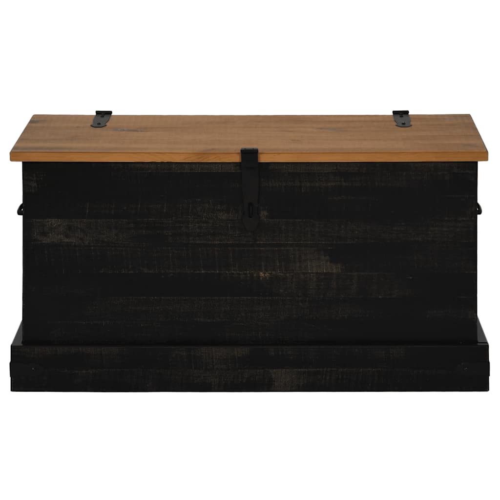 vidaXL Storage Chest HALDEN Black 91x48x47 cm Solid Wood Pine