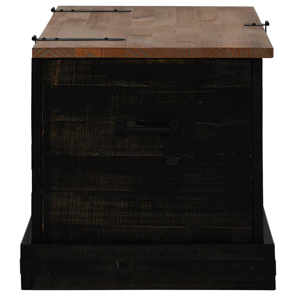 vidaXL Storage Chest HALDEN Black 91x48x47 cm Solid Wood Pine