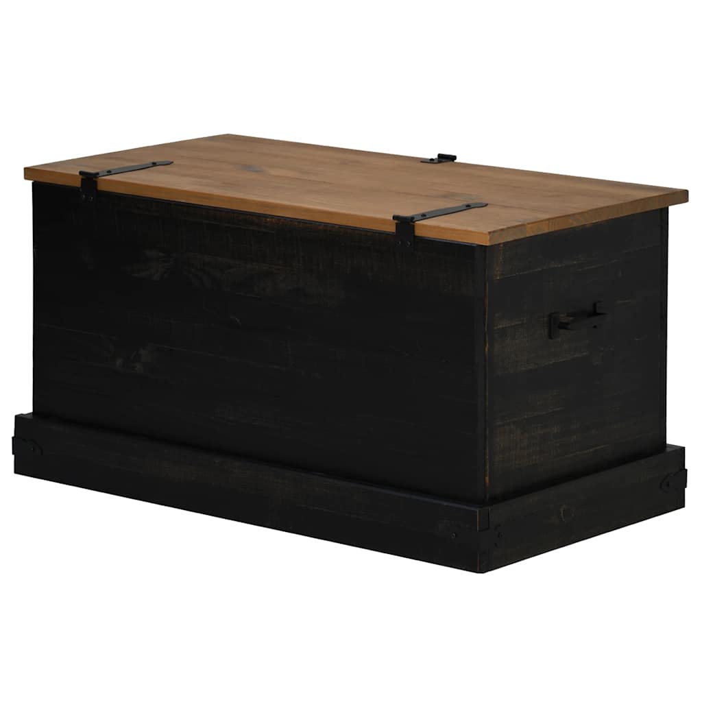 vidaXL Storage Chest HALDEN Black 91x48x47 cm Solid Wood Pine