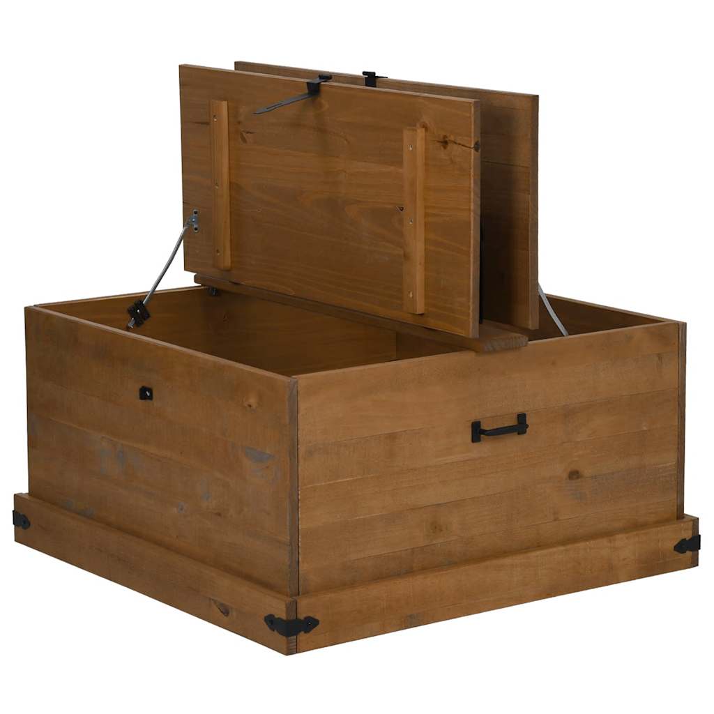 Storage Chest HALDEN 91x91x47 cm Solid Wood Pine