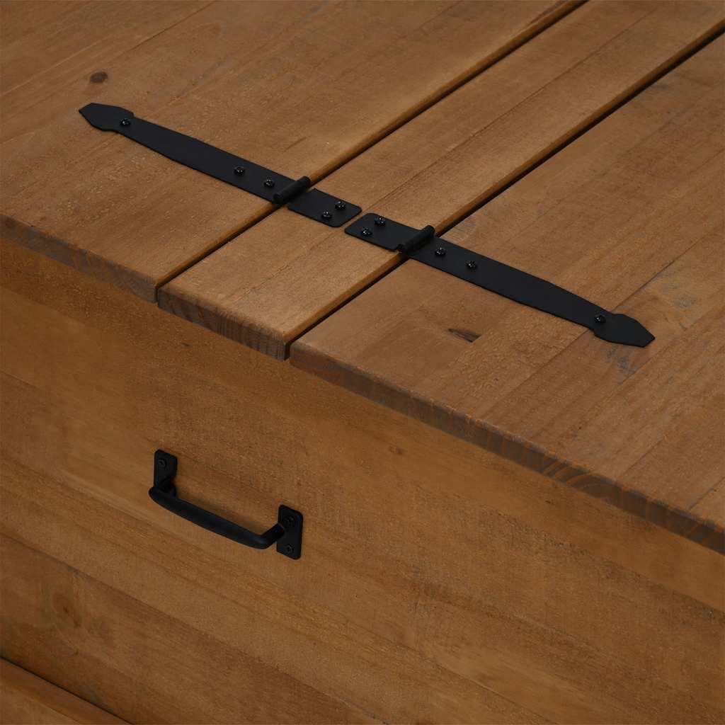 vidaXL Storage Chest HALDEN 91x91x47 cm Solid Wood Pine