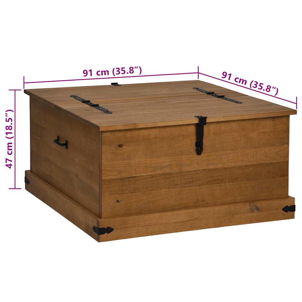 vidaXL Storage Chest HALDEN 91x91x47 cm Solid Wood Pine