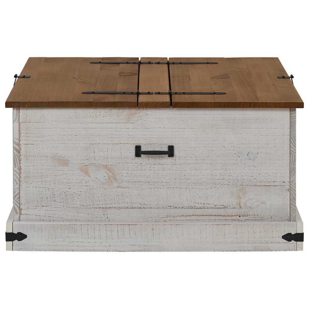 vidaXL Storage Chest HALDEN White 91x91x47 cm Solid Wood Pine