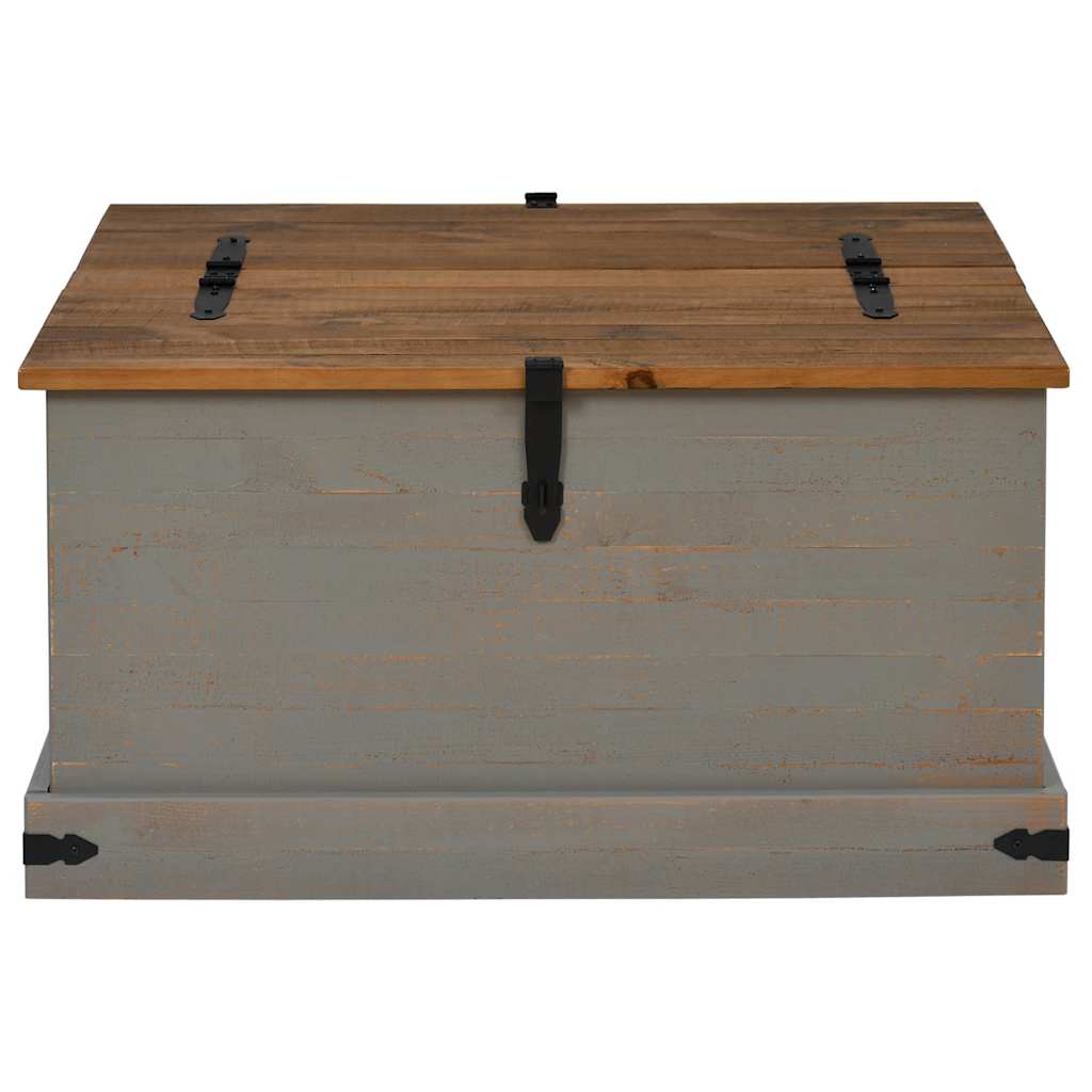 vidaXL Storage Chest HALDEN Grey 91x91x47 cm Solid Wood Pine