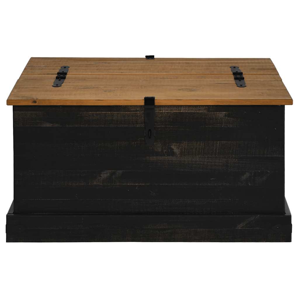 vidaXL Storage Chest HALDEN Black 91x91x47 cm Solid Wood Pine