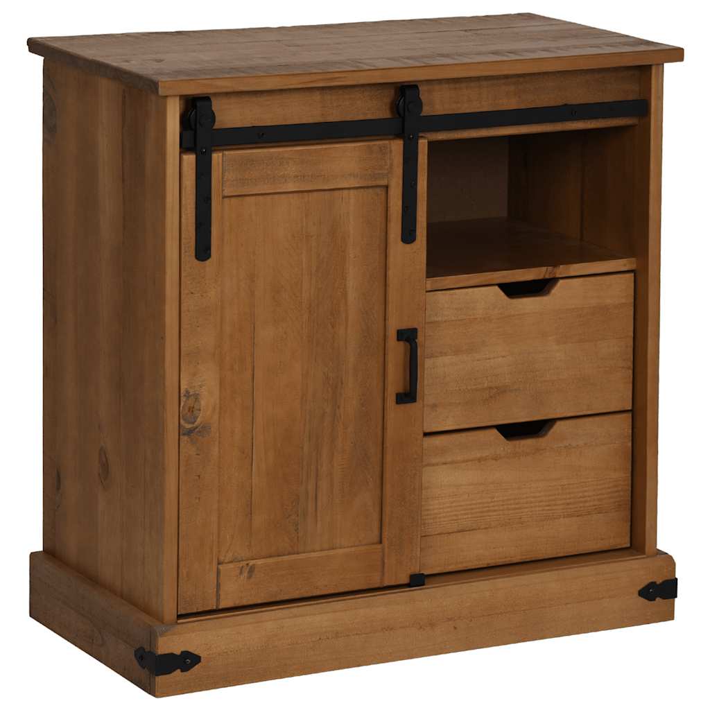 vidaXL Sideboard HALDEN with Sliding Door 80x40x80 cm Solid Wood