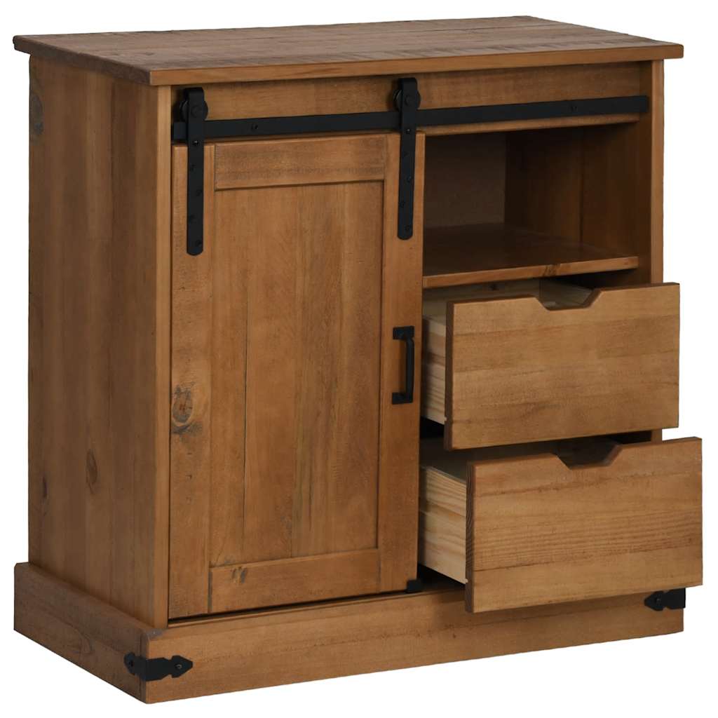 vidaXL Sideboard HALDEN with Sliding Door 80x40x80 cm Solid Wood