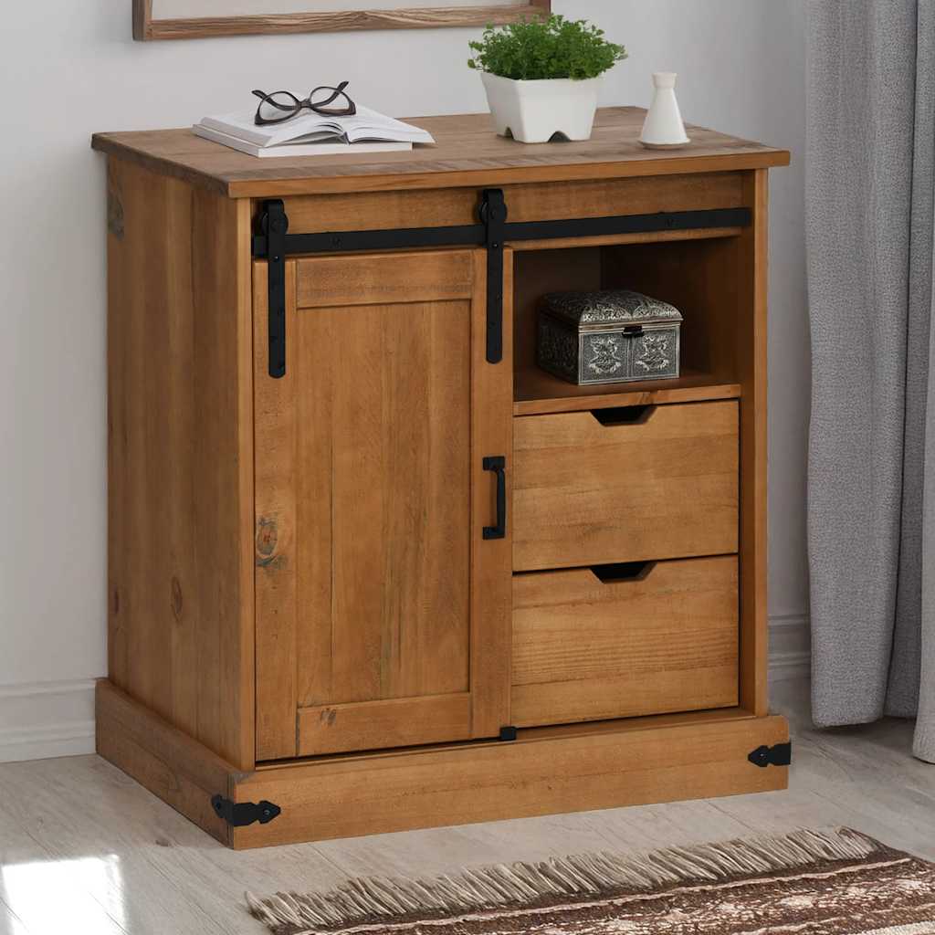 vidaXL Sideboard HALDEN with Sliding Door 80x40x80 cm Solid Wood