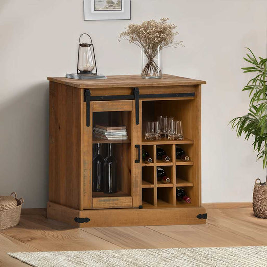 vidaXL Sideboard HALDEN with Sliding Door 80x40x80 cm Solid Wood