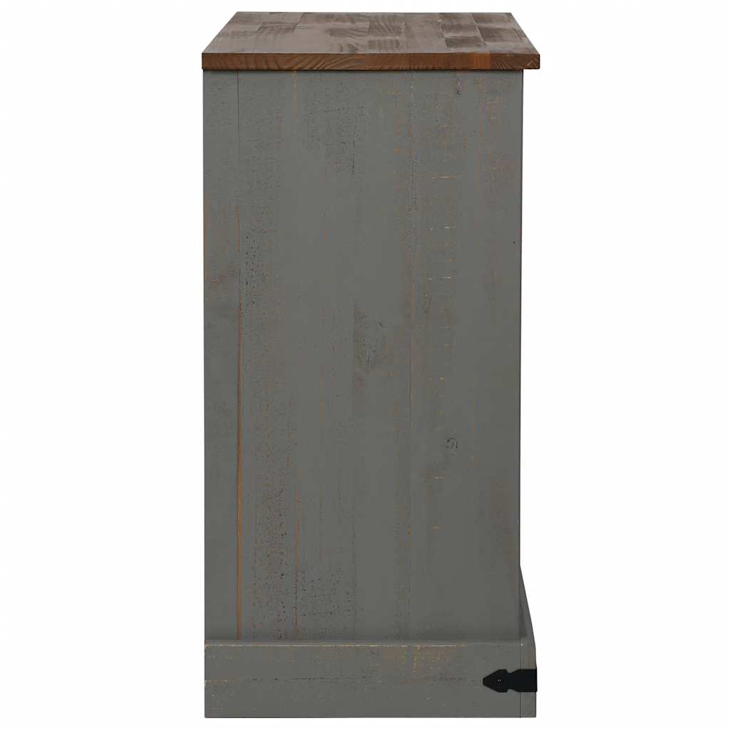 vidaXL Sideboard HALDEN 2 Sliding Doors Grey 112x40x80 cm Solid Wood