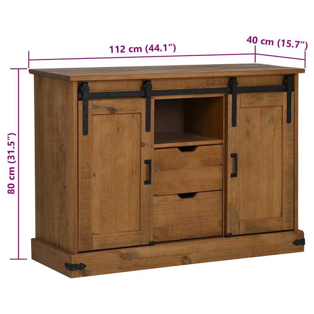 vidaXL Sideboard HALDEN 2 Sliding Doors 112x40x80 cm Solid Wood