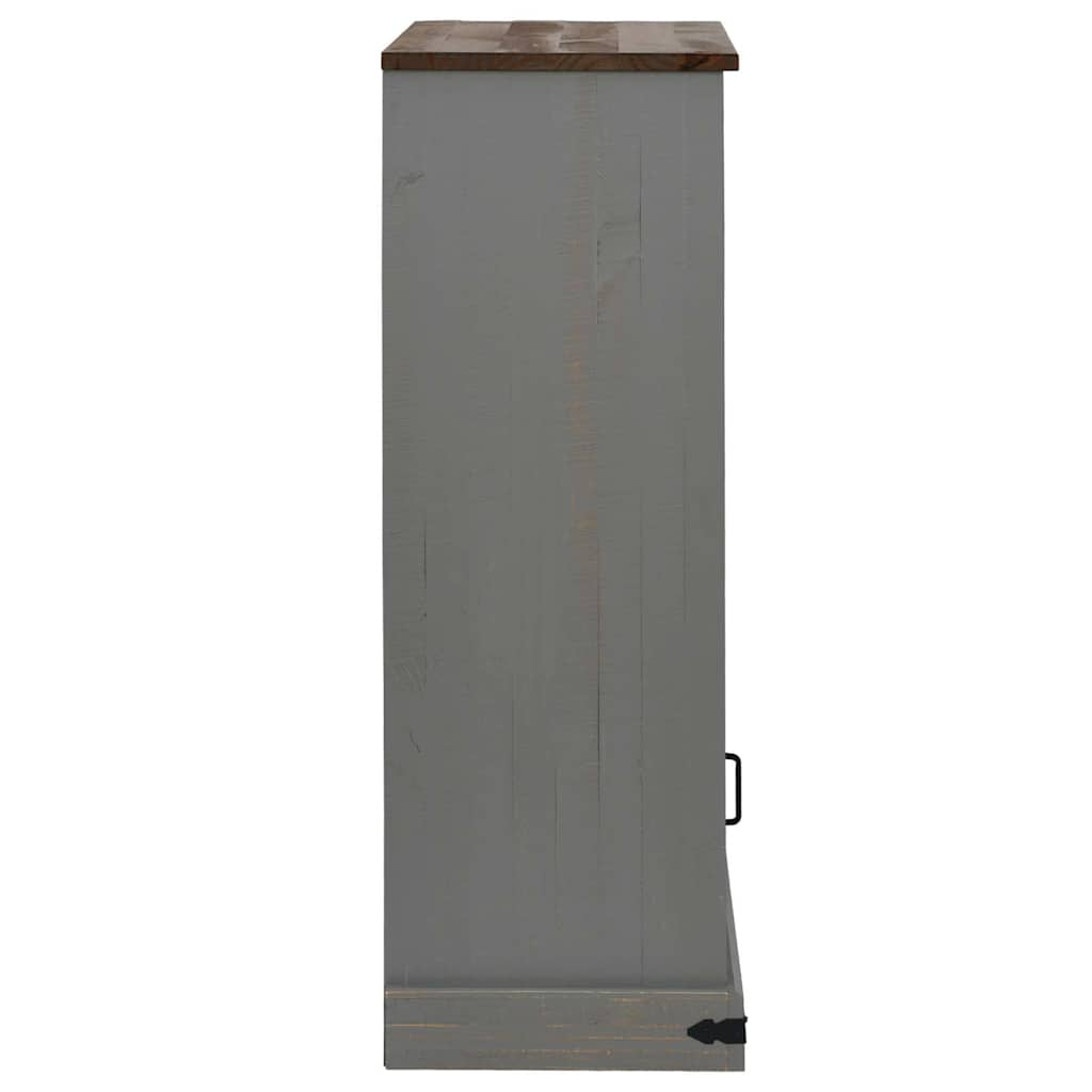 vidaXL Wine Cabinet HALDEN with Wine Racks and Sliding Door Grey Pine