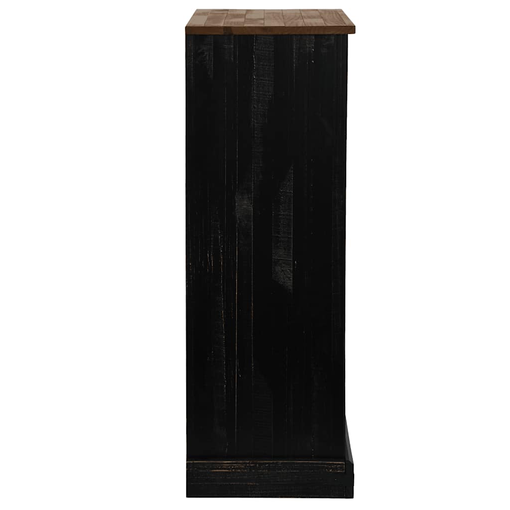 vidaXL Wine Cabinet HALDEN with Wine Racks and Sliding Door Black Pine