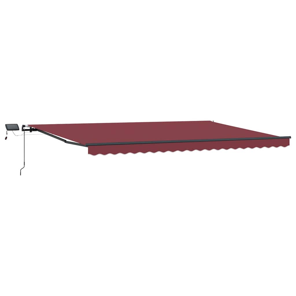 Manual Retractable Awning with LEDs Burgundy 500x300 cm