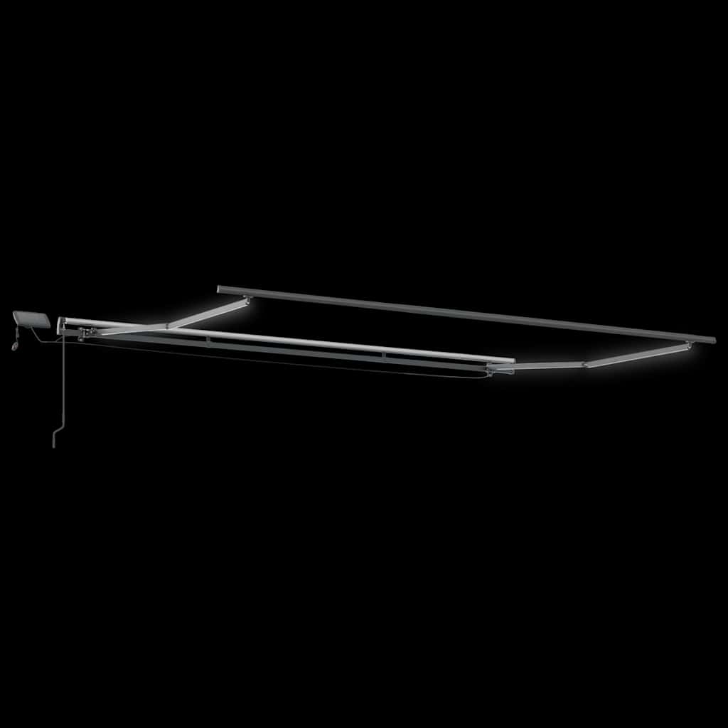 Manual Retractable Awning with LEDs Burgundy 500x300 cm