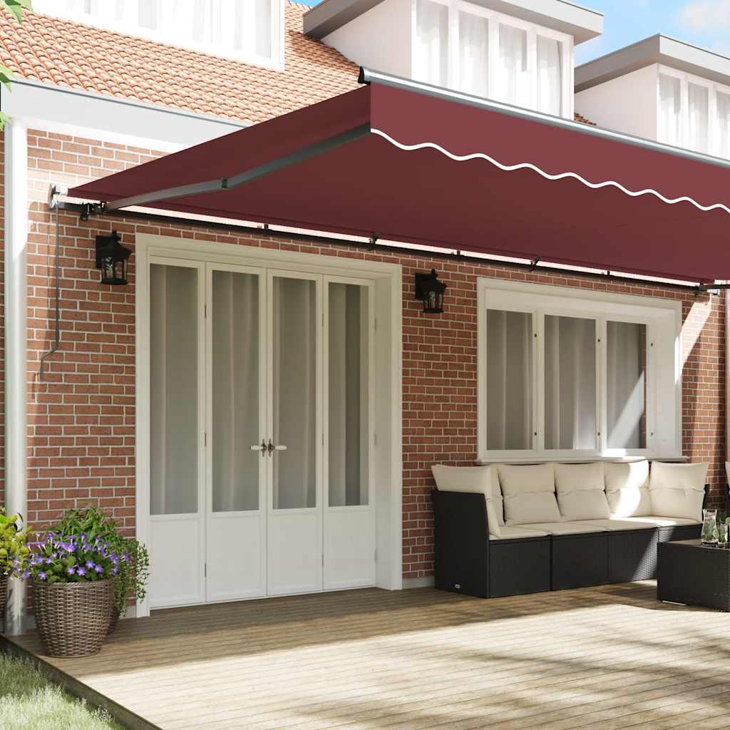 Manual Retractable Awning Burgundy 600x300 cm