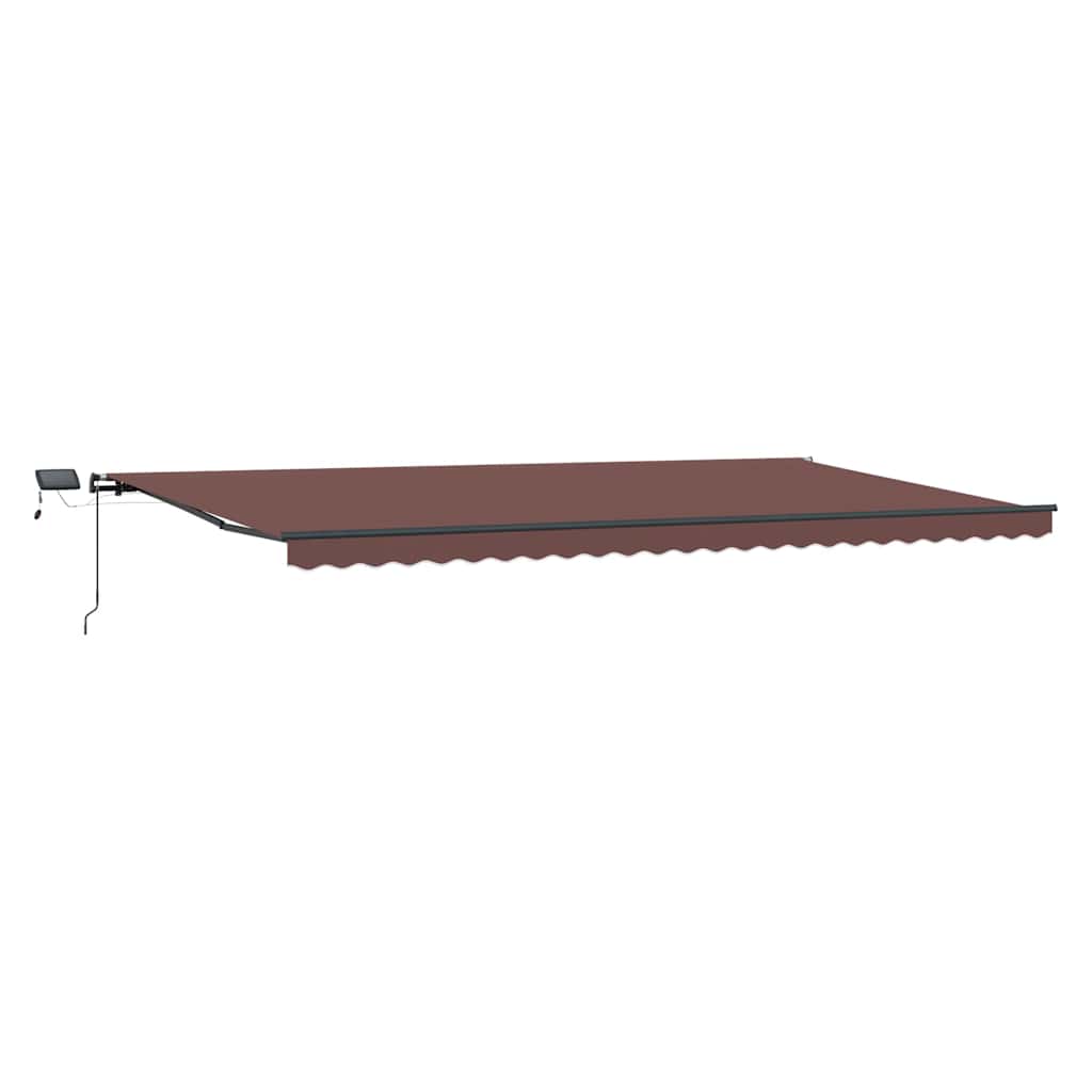 Manual Retractable Awning with LEDs Brown 600x300 cm