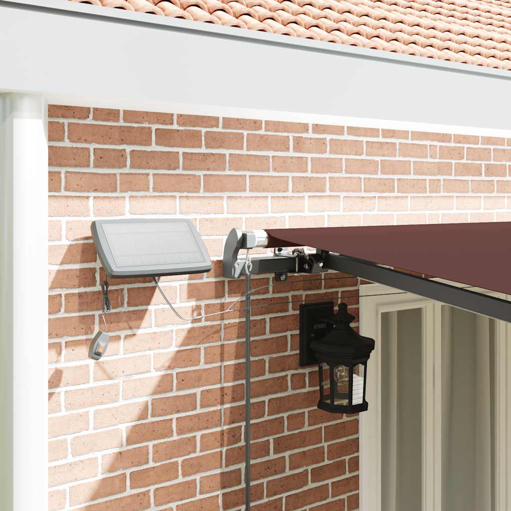 Manual Retractable Awning with LEDs Brown 600x300 cm