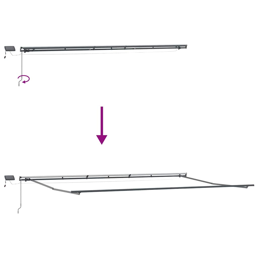 Manual Retractable Awning with LEDs Brown 600x300 cm