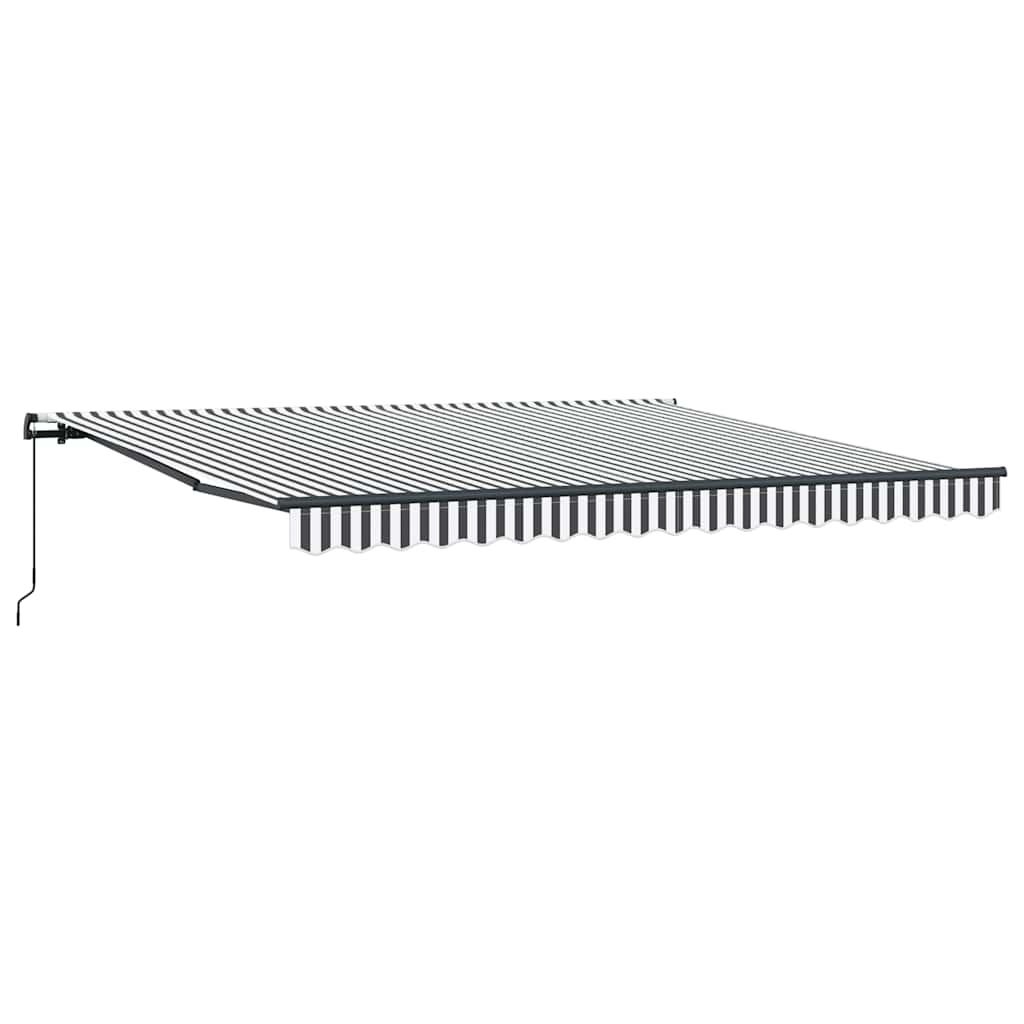 Manual Retractable Awning Anthracite and White 400x300 cm
