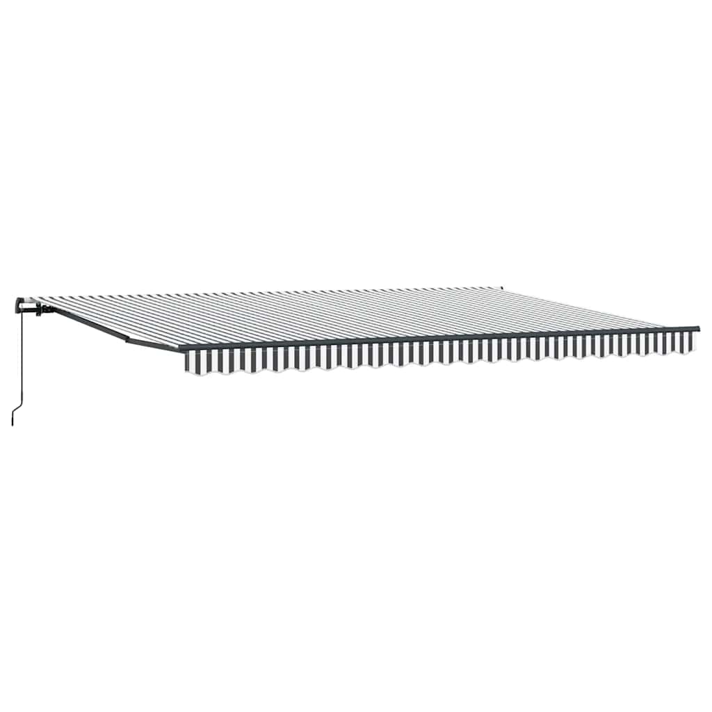 Manual Awning 5 x 3 m Anthracite and White Stripe