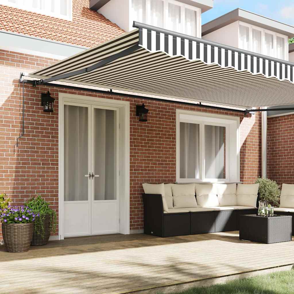 Manual Awning 5 x 3 m Anthracite and White Stripe