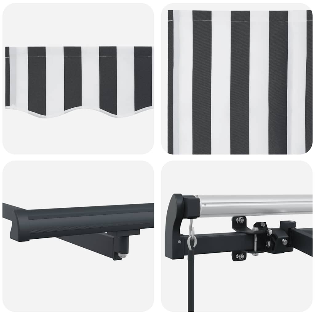 Manual Awning 5 x 3 m Anthracite and White Stripe