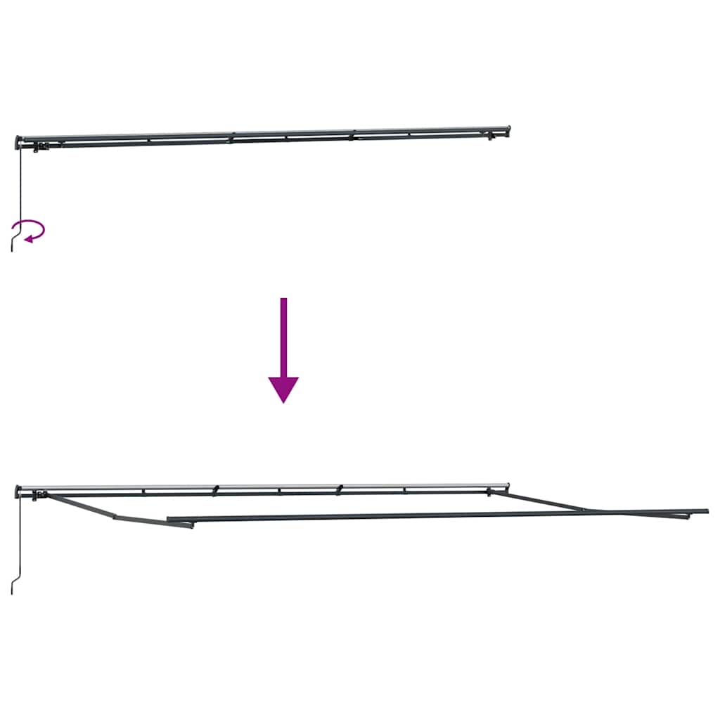 Manual Retractable Awning Anthracite and White 600x300 cm