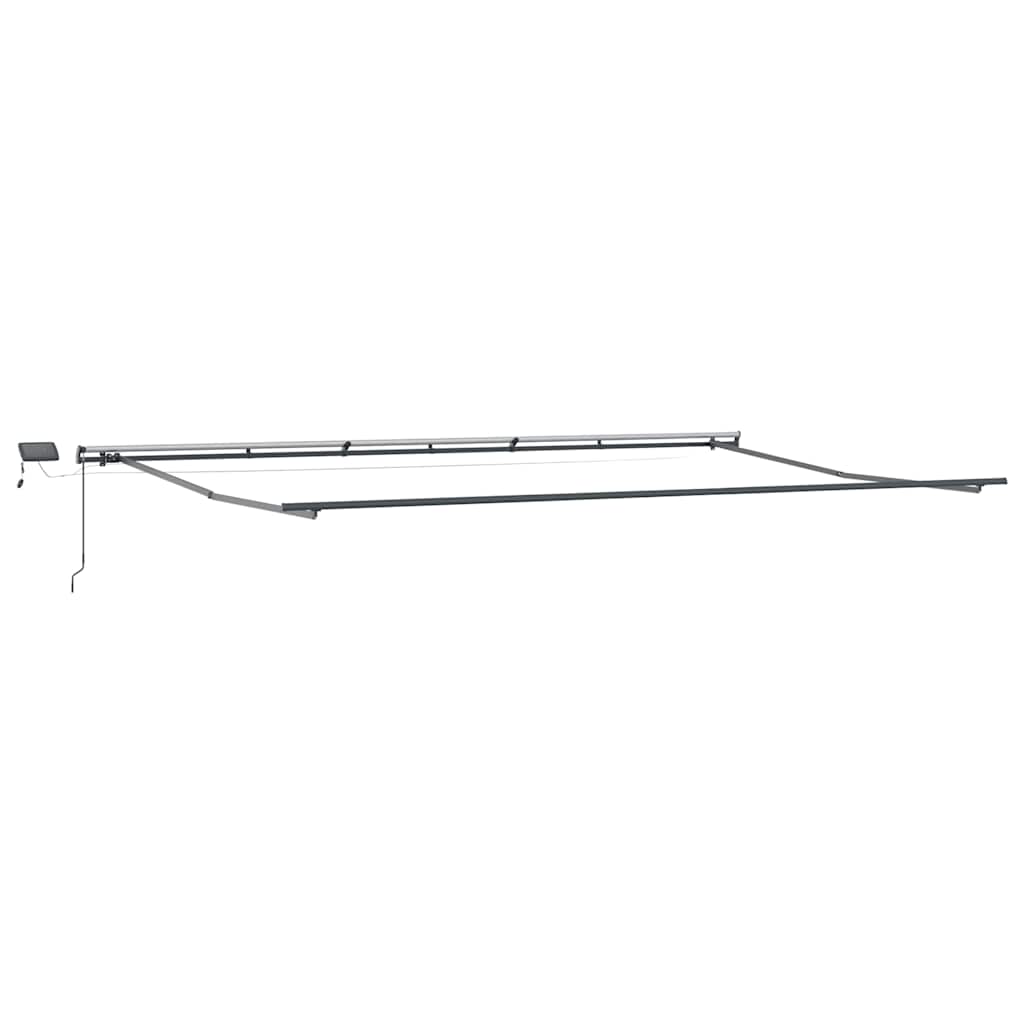 Manual Retractable Awning with LEDs Anthracite&White 600x300 cm