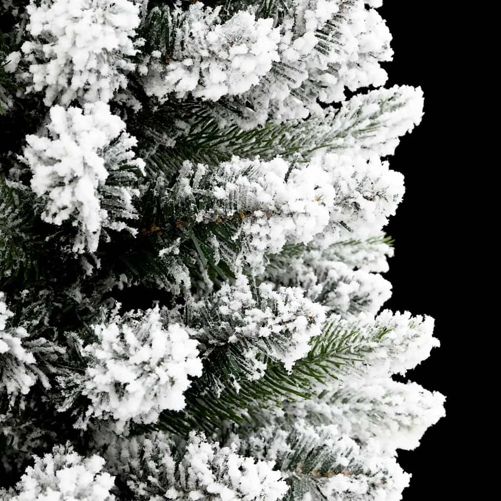 vidaXL Artificial Slim Christmas Tree with Flocked Snow 180 cm PVC&PE